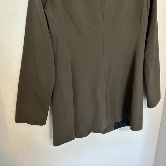 Lafayette 148 New York One Button Longline Blazer Brown Green Size 4 Women’s - Picture 8 of 11